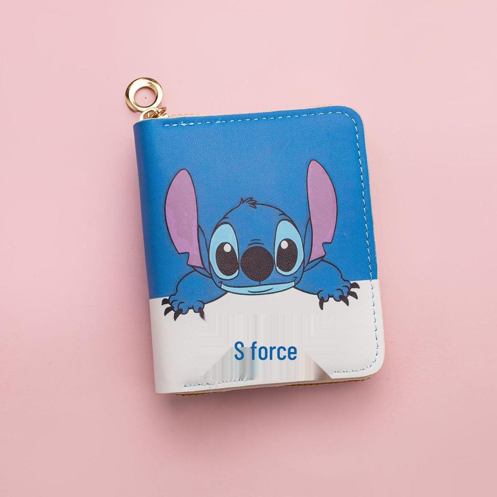 2025 Cartoon Stil Stitch PU Geldbörse: Unisex Kurzes Reißverschluss-Münzfach & Ausweishalter