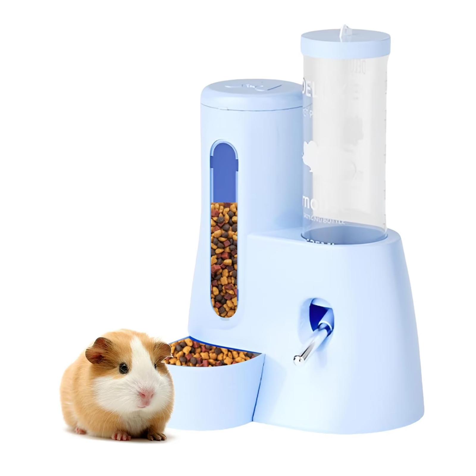 

2-in-1 Hamster Water Bottle & Food Dispenser - Leak Proof Design For Glass/wire Cages One Size