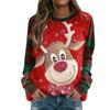 Grinch Green Christmas 3D Print Womens Long Sleeve Crew Neck T Shirt Streetwear