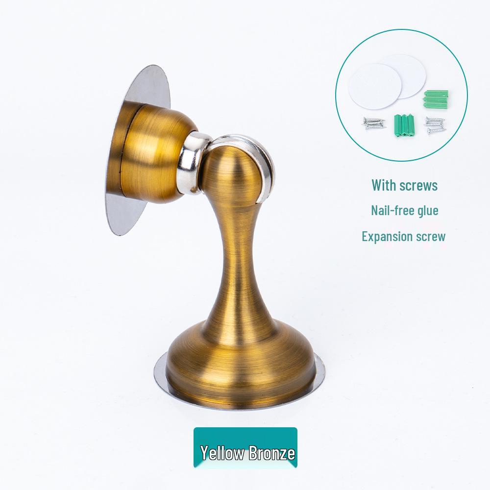 Silent Magnetic Stainless Steel Door Stopper - No-Drill, Anti-Collision, Thickened Design for Bedroom and Luxury Doors.