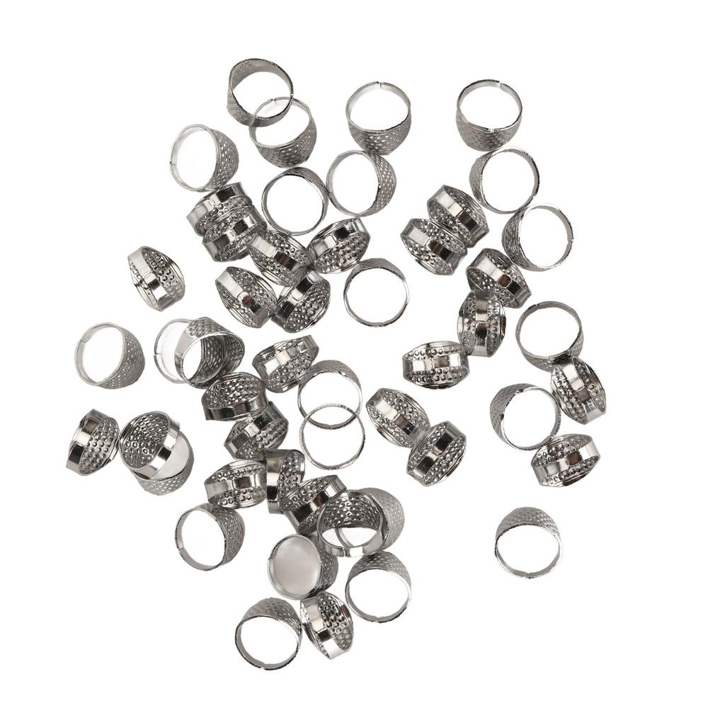 50pcs Metal Sewing Thimble Adjustable Size Rust Resistant DIY Tool Quilting Finger Protector Finger