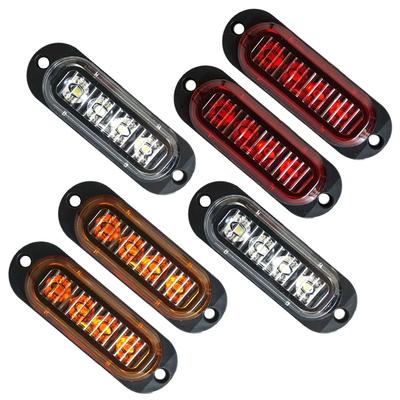 4LED Amber Yellow White Side Light Car Truck Trailer Warning Marker Light 12V-24V LED Van Pickup Boat Clearance Lamps Truck Lamp