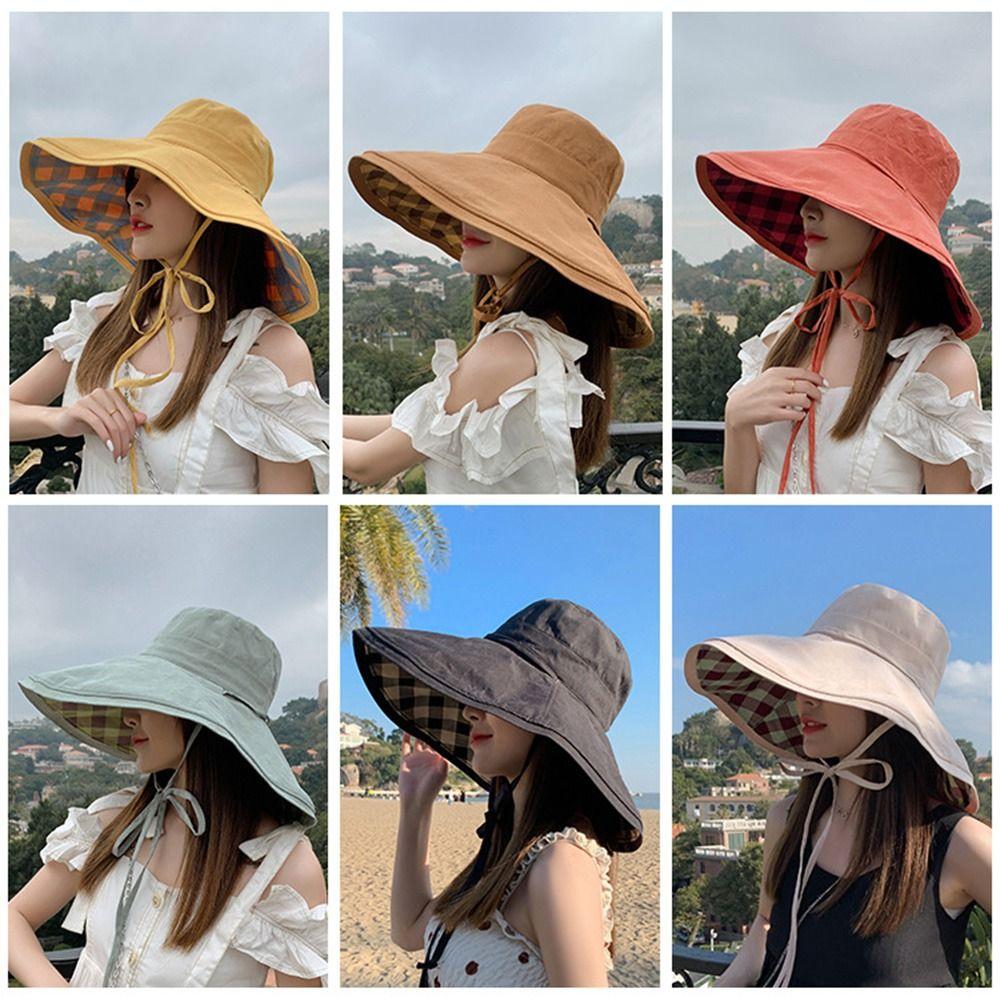 Double-sided Sun Protection Hats Elegance Beach Bucket Hat Portable Fisherman Hat Vacation