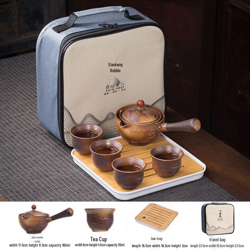 Portable Travel Kung Fu Tea Set: 1 Pot & 4 Cups in Gift Box, Custom Logo Option