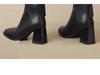 Women's Vintage Brown Chunky Heel Ankle Boots, 2025 Autumn/Winter Martin Style with Back Zipper High Heel.