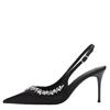 Fashion High Heels Pointed Toe Sexy Crossdressers Shoes Branded Pumps Sandals Ladies 2025 Spikes Black Fine Crystal Fashion Closed Afric