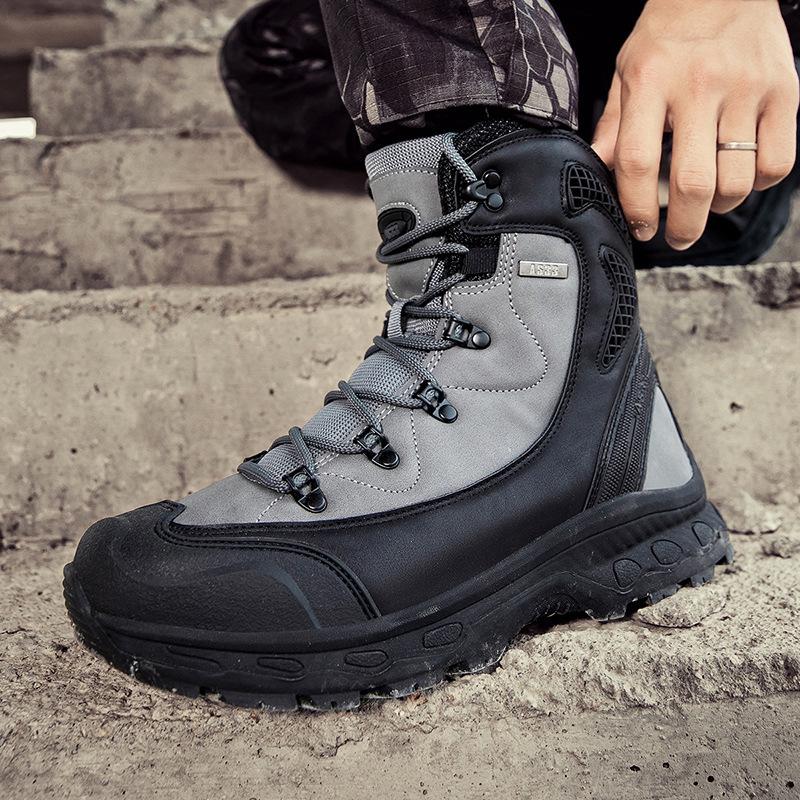 2025 spring high-top large-size outdoor field training, battlefield training, hiking boots, outdoor hiking shoes, retro trendy men