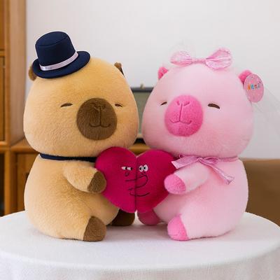 Paar Herz zu Herz Capybara Plüschtier Magnetische Liebe Kapi Beichtpuppe 520 Geschenk Hochzeitspuppe