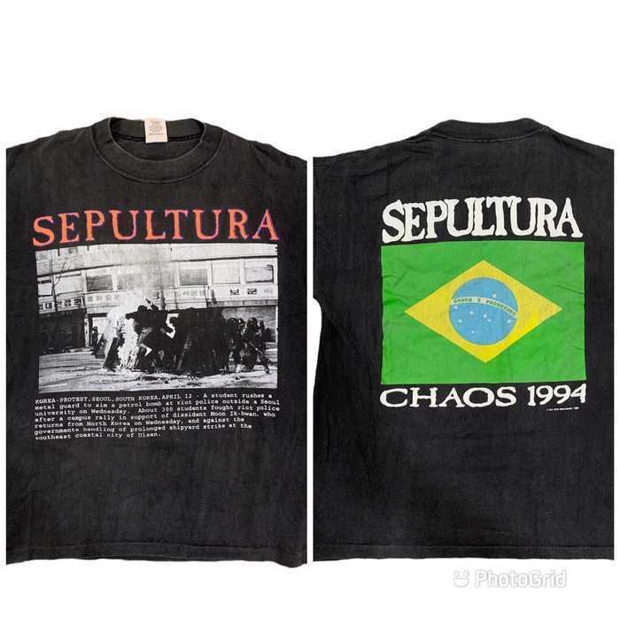 94 Sepultura Refuse Resist Chaos Cotton Black Unisex T-shirt