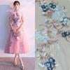 Farblich abgesetzte Spitze Dreidimensionales Blumenkleid Spitze Bühne Handgefertigt DIY Schmuck Kleidung Stickerei Aufkleber
