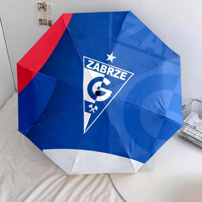 Górnik Zabrze Muster, automatischer Klappschirm, tragbares und faltbares Design, 8 Speichen, ein Weihnachts- oder Geburtstagsgeschenk.