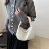 Trendy Korean Style Shoulder Crossbody Pillow Bag For Autumn In Black Khaki Gray White