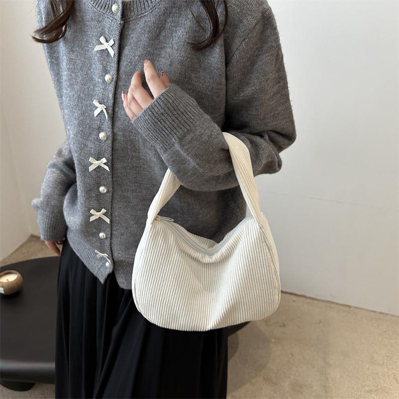 Trendy Korean Style Shoulder Crossbody Pillow Bag For Autumn In Black Khaki Gray White