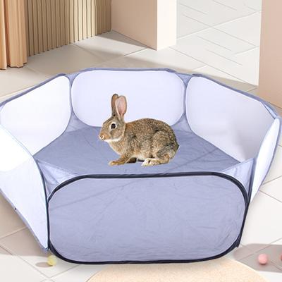 Small Pet Playpen Breathable Mesh Prevent Escape Collapsible Hexagonal Playpen Rabbits Guinea Pig Rabbit Kitten Cage Tent Toy Pet Supplies