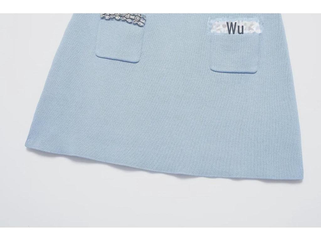 Early Autumn Women's Knitted Jacket & Hip Skirt with Suit Jewelry