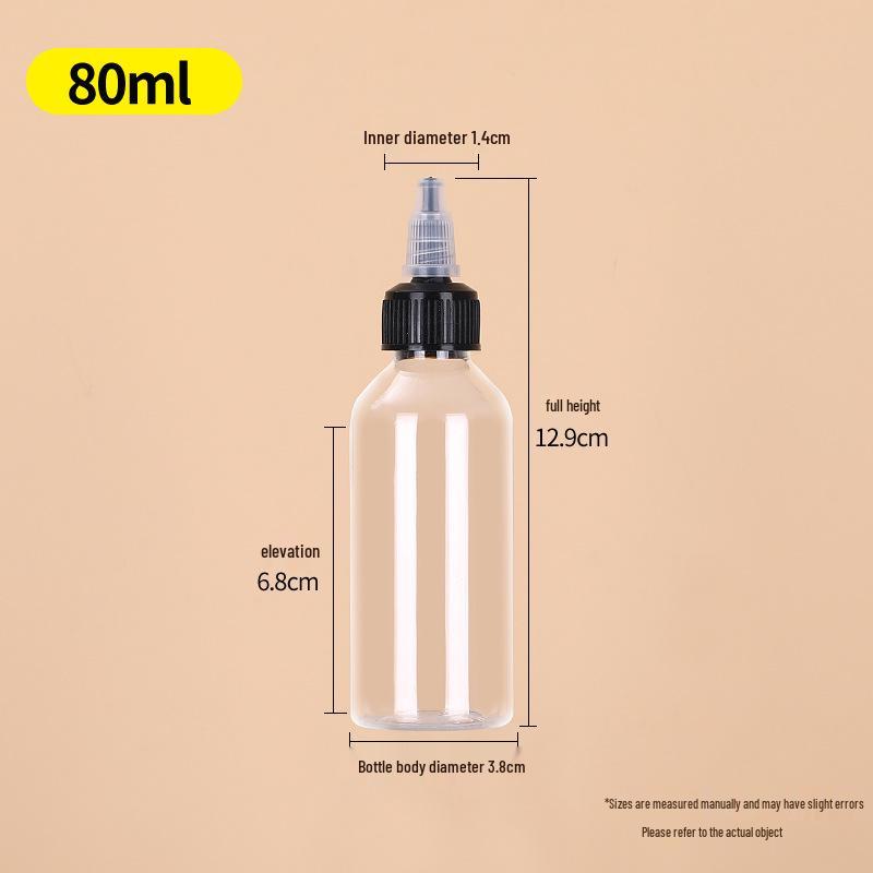 Transparent PET Squeeze Bottle with Pointed Mouth - Available in 30ml, 100ml, and 500ml Sizes