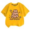 Capibala Cartoon Capybara King Cute Peripheral Short Sleeved T-shirt for Male and Female Students Short Sleeved