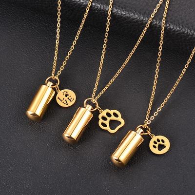 Gold & Silver Electroplated Stainless Steel Pet Cremation Pendant Necklace.
