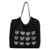 2025 New Bag Women's Shoulder Bag Love Embroidered Shopping Bag Nylon Cloth Portable Niche Shopping Bag Cloth Bag