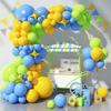 Blue Lemon Yellow Fruit Green Balloon Wreath Set Summer Tropical Four-Pointed Star Aluminum Film Balloon Children'S Birthday