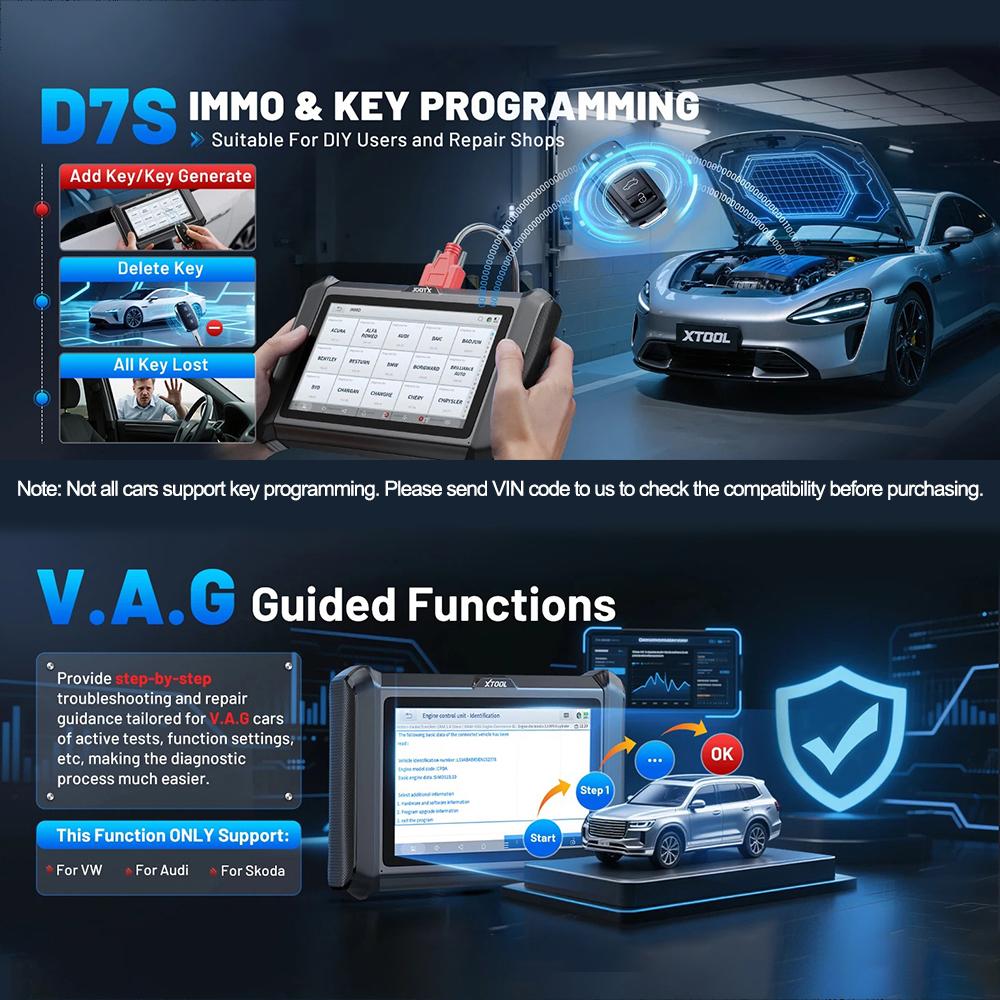 EU Warehouse XTOOL D7S EU Version Key Programmer for All Keys Lost,automotive Locksmith Tools Immobilizer Programming Tool New