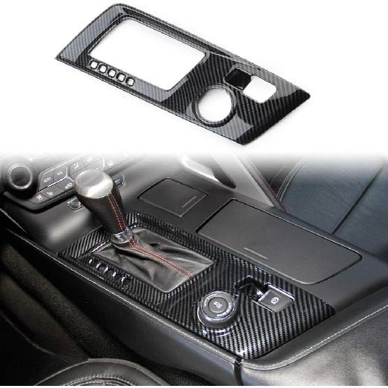 

Carbon Fiber Look Control Gears Panel Protective Cover molding Trims Accessories for 2014 2015 2016 2017 2018 Chevrolet Corvette C7 (Automatic Gear) Automatic Gear