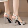 Femmes été bride à la cheville plate-forme pompes femme Sexy talon aiguille chaussures de fête