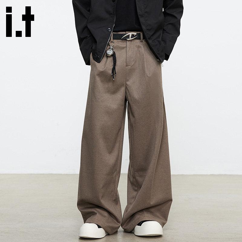 Men s Retro Wool Blend Casual Trousers M