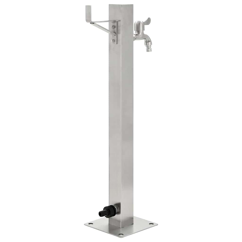 vidaXL Garten-Wassersäule Edelstahl Quadratisch 65 cm