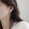 New Irregular Mussel Stud Earrings Women Unique Personality Small Flower Leaf Zircon Heart Earrings Wedding Zircon Birthday Gift