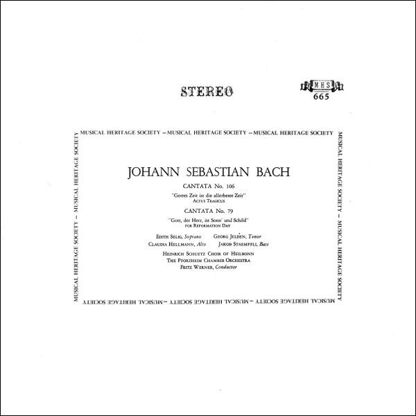 

LP Record JOHANN SEBASTIAN BACH EDITH SELIG Cantata No. 106 Gottes Zeit Ist D MHS665 Musical Heritag 1966 US Classical Used