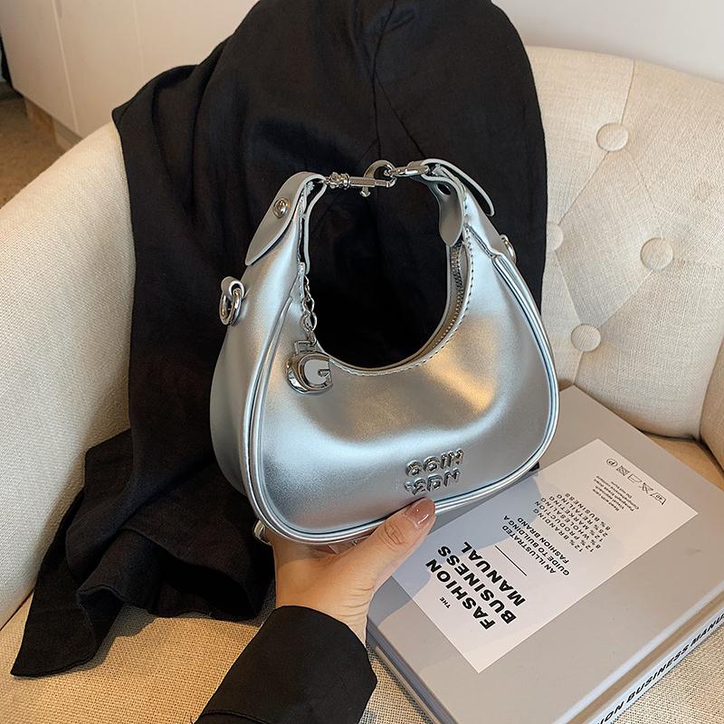 Women Simple Crossbody Bag Chic Letter Design Tote Small Square Pack  Trendy Soft Leather Lady Fashion Handbags