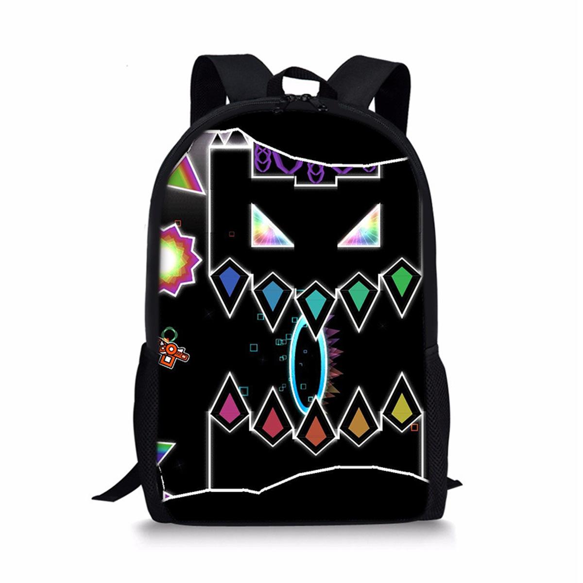 Trendy Populaire Geometry Dash Notitieboek Rugzakken leerling Schooltassen 3D Print Oxford Waterdicht Jongens/Meisjes Laptop Rugzakken