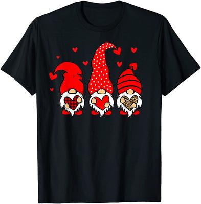 Valentine Holding Heart Leopard Happy Valentinstag Unisex T-Shirt