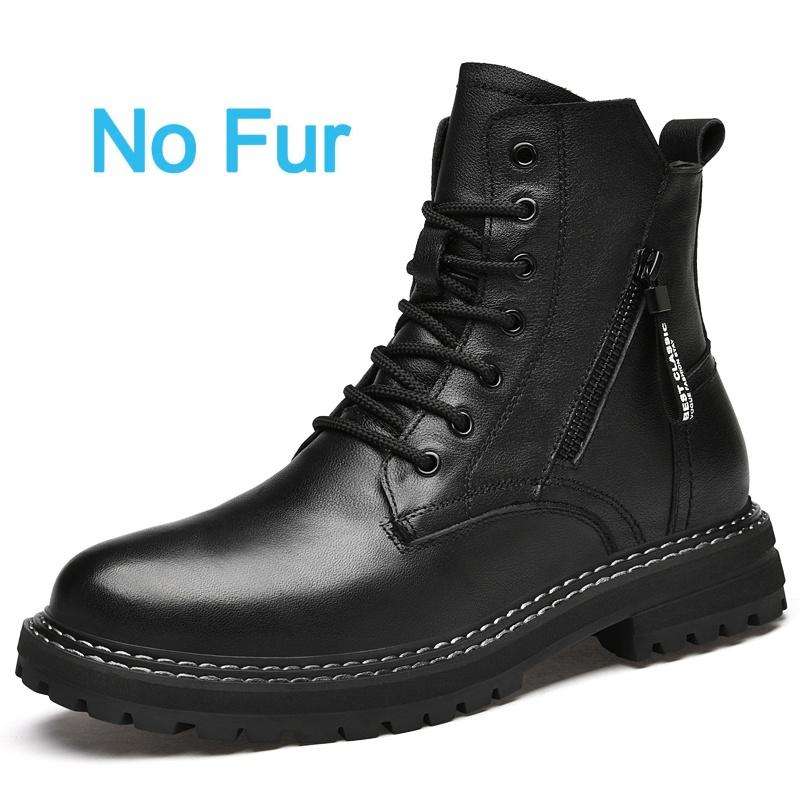 Luxury Brand Autumn Winter High Top Boots Men Casual Outdoor Cow Leather Shoes New Genuine Leather Designer Ankle Boots