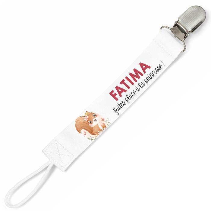 Planetee Attache tétine pour prénom FATIMA faites place a la princesse | Attache sucette cadeau naissance