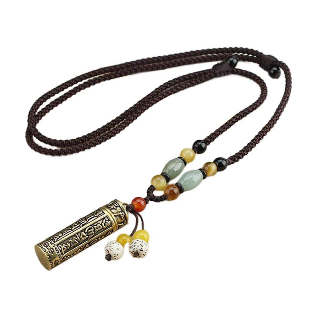 Tibetan Gawu Box Pendant Necklace Decoration Keepsake Religious Jewelry Tassel