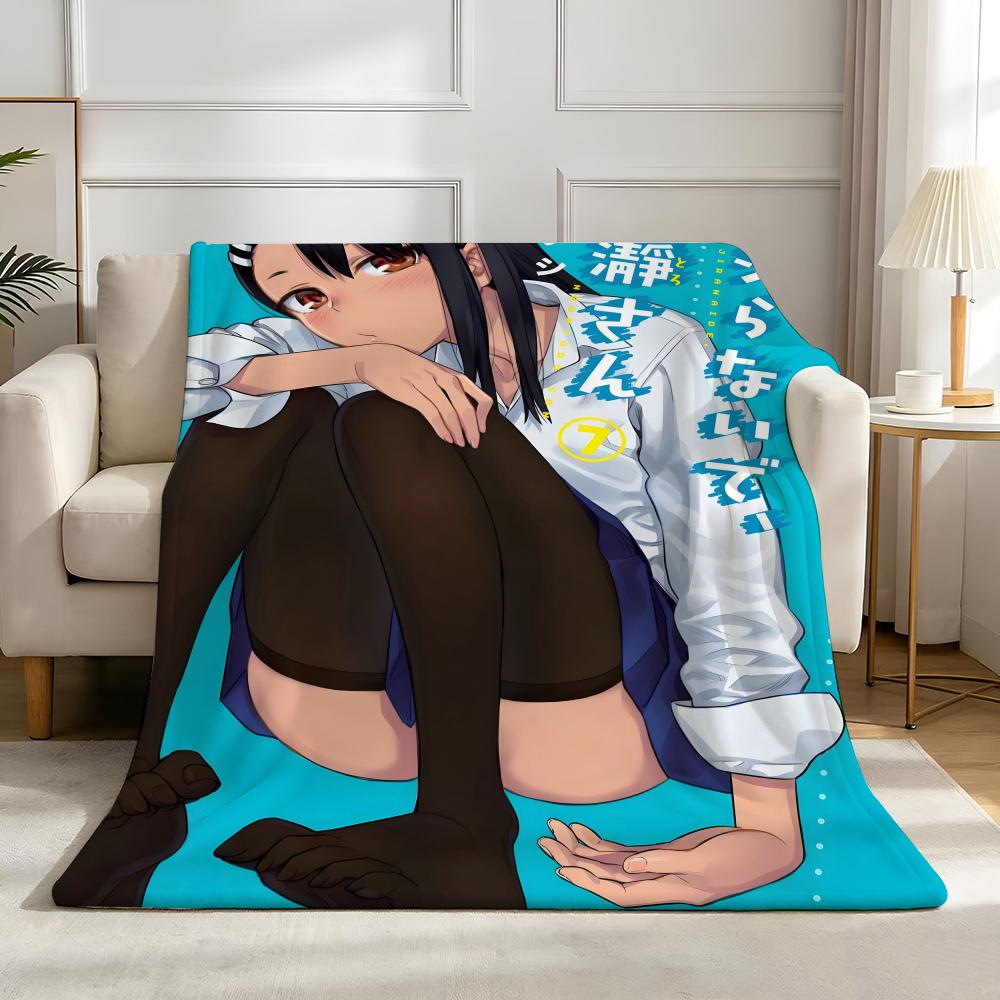 Anime N-Nagatoro S-San Throw High-Density Short Plush Blanket Soft Skin-Friendly for Sofa Nap Air-Conditioned Room