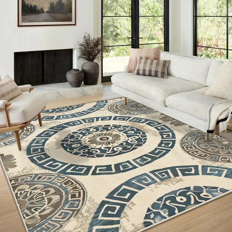 

Boho Living Room Carpet Abstract Decoration Bedroom Bedside Soft Antiskid Rug Home Sofa Area Coffee Tables Easy Clean Mat Fluffy 60x90cm