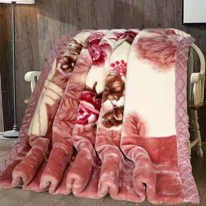 G5Z Double Layer Thickened Raschel Blanket - Cozy Autumn/Winter Quilt for Couples or Wedding Cover