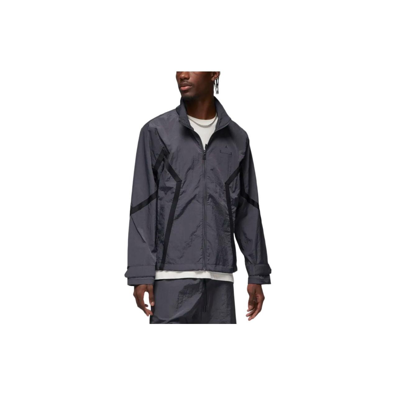 

Jordan Однотонная полосатая куртка с воротником-стойкой, мужская верхняя одежда, темно-серая DV7689-022