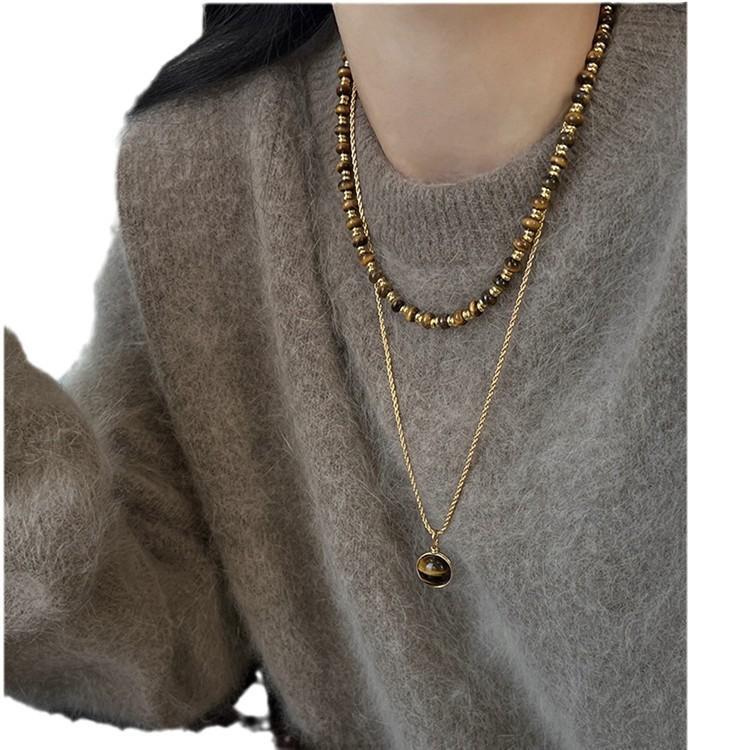 Autumn and Winter Women's Fashion Light Luxury Niche Personality Layered Bead Necklace