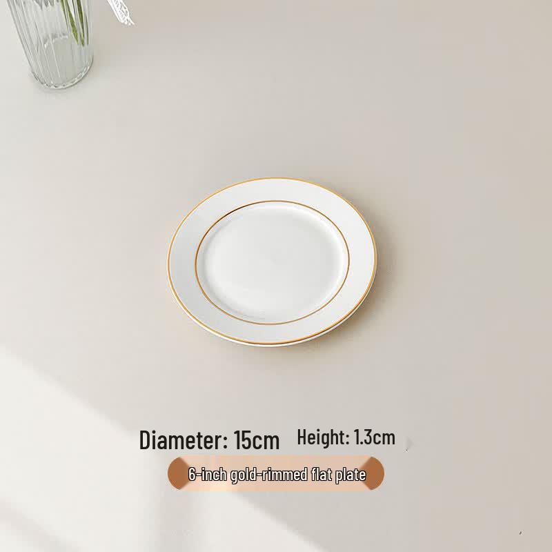 Sweet Elegant White Ceramic Flat Dinner Plate