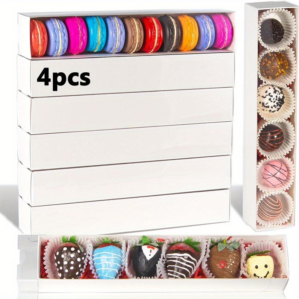 

4 шт. Коробки для клубники Коробки для макарон Коробки для шоколадных трюфелей Коробки для печенья Коробки для выпечки с полностью прозрачным окошком Коробки для мини-кексов Подарочная коробка 4pcs
