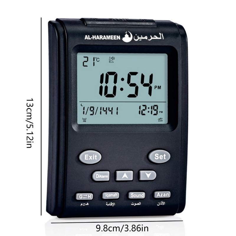 Arabic Desk Clock Muslim Azan Alarm Clock Desktop Prayer Reminder Clcok HA-3011 Bedside Living Room Home Decoration