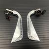 For Harley Sportster Softail Dyna Electra Glide Motorcycle LED Sickle Rearview Side Mirror With Flowing Water Turn Signal