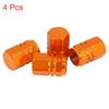 X AUTOHAUX Tire Stem Valve Cap Wheel Valve Cover Car Dustproof Hexagon Aluminum Alloy Tire Cap 4pcs Orange