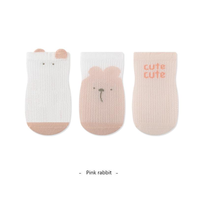 3 Pairs Baby Anti-Slip Socks Summer Thin Mesh Baby Non-Slip Socks Breathable Anti-Slip Socks For Children