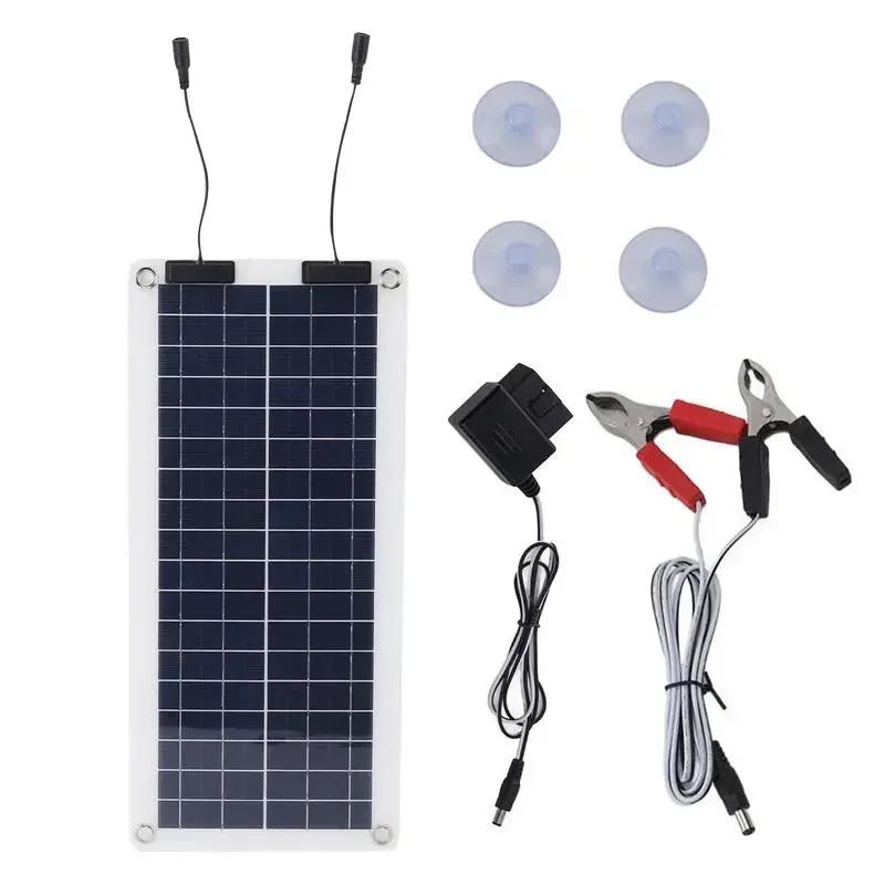 100W 18V Solar Panel Kit Waterproof Trickle Charger Solar Battery Maintainer Dual USB For 12V-24V Car RV Motorcycle Marine