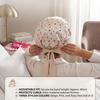 3pcs Satin Sleep Bonnet Double Layer Adjustable Elastic Band Wide Design Cherry Print Silk Bonnet